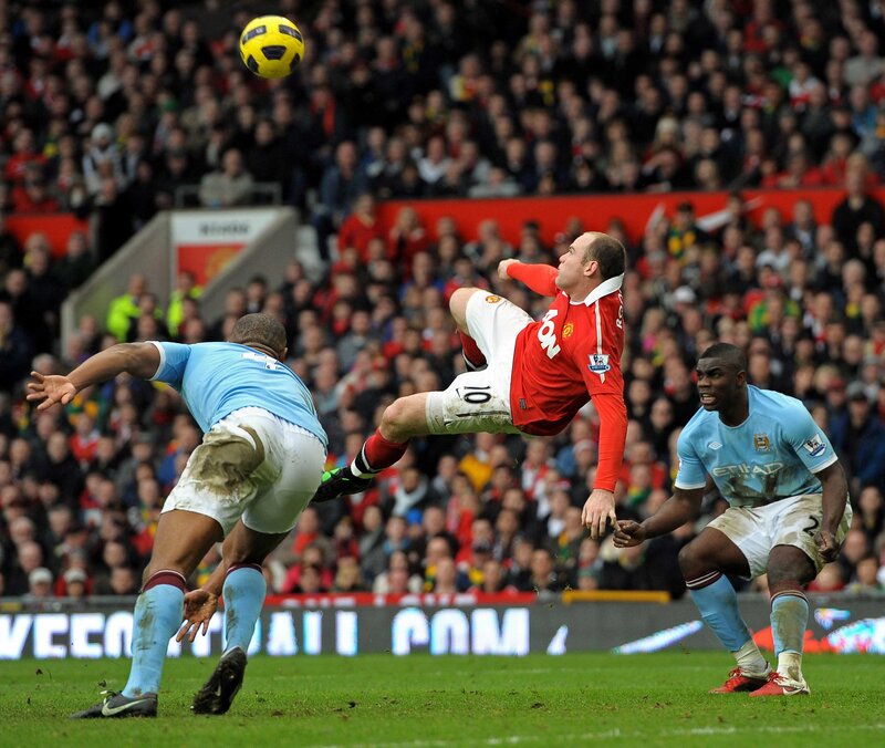 Football Player Kicking Ball — Red, Intense