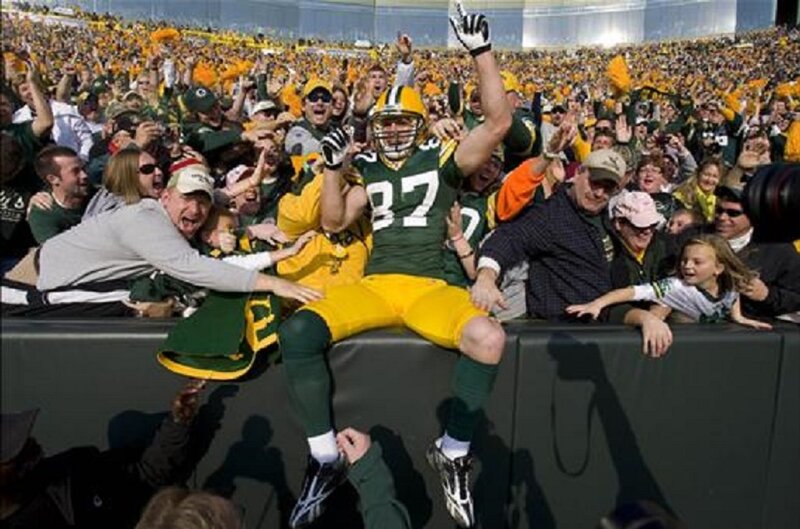 Football Player on Barrier