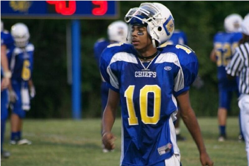 Football player on field