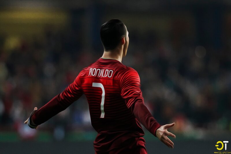 Football Player on Field — Red, Dramatic, Night