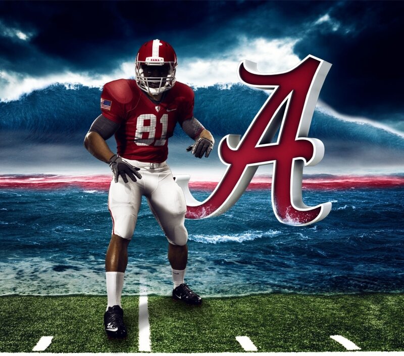 Football Player on Field — Red