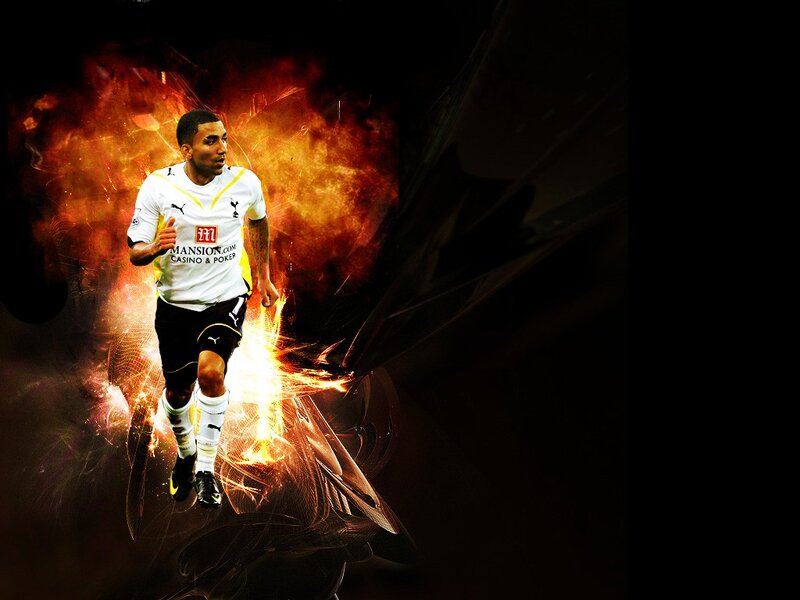 Football Player Running — Black, Dramatic, Digital Art, Fire, Jersey