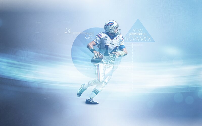 Football Player Running — Blue, Dynamic, Digital Art