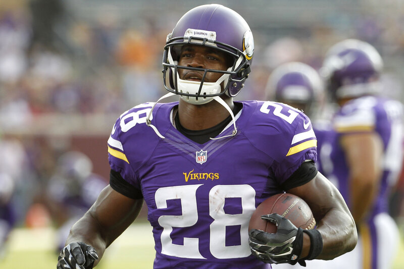 Football Player Running — Purple, Focused