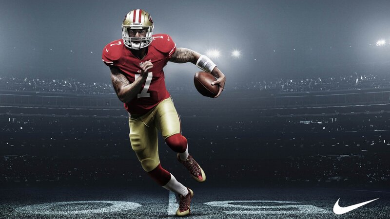Football Player Running — Red, Dramatic, Night