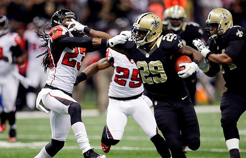 Football Player Running with Ball — Black