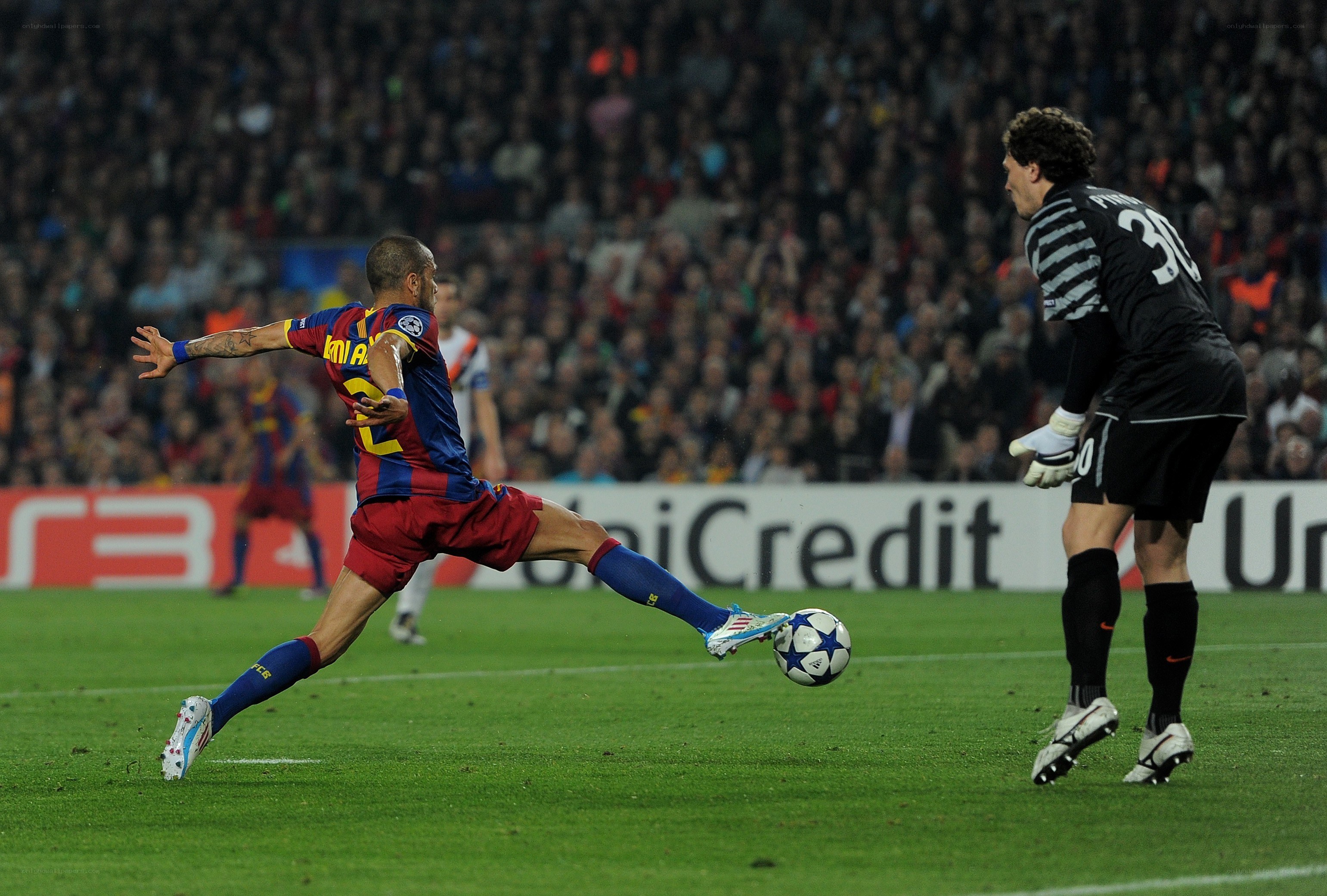 football player scoring goal