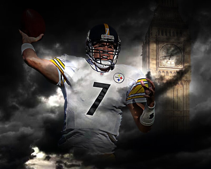 Football Player Throwing Ball — Black, Dramatic, Night, Digital Art