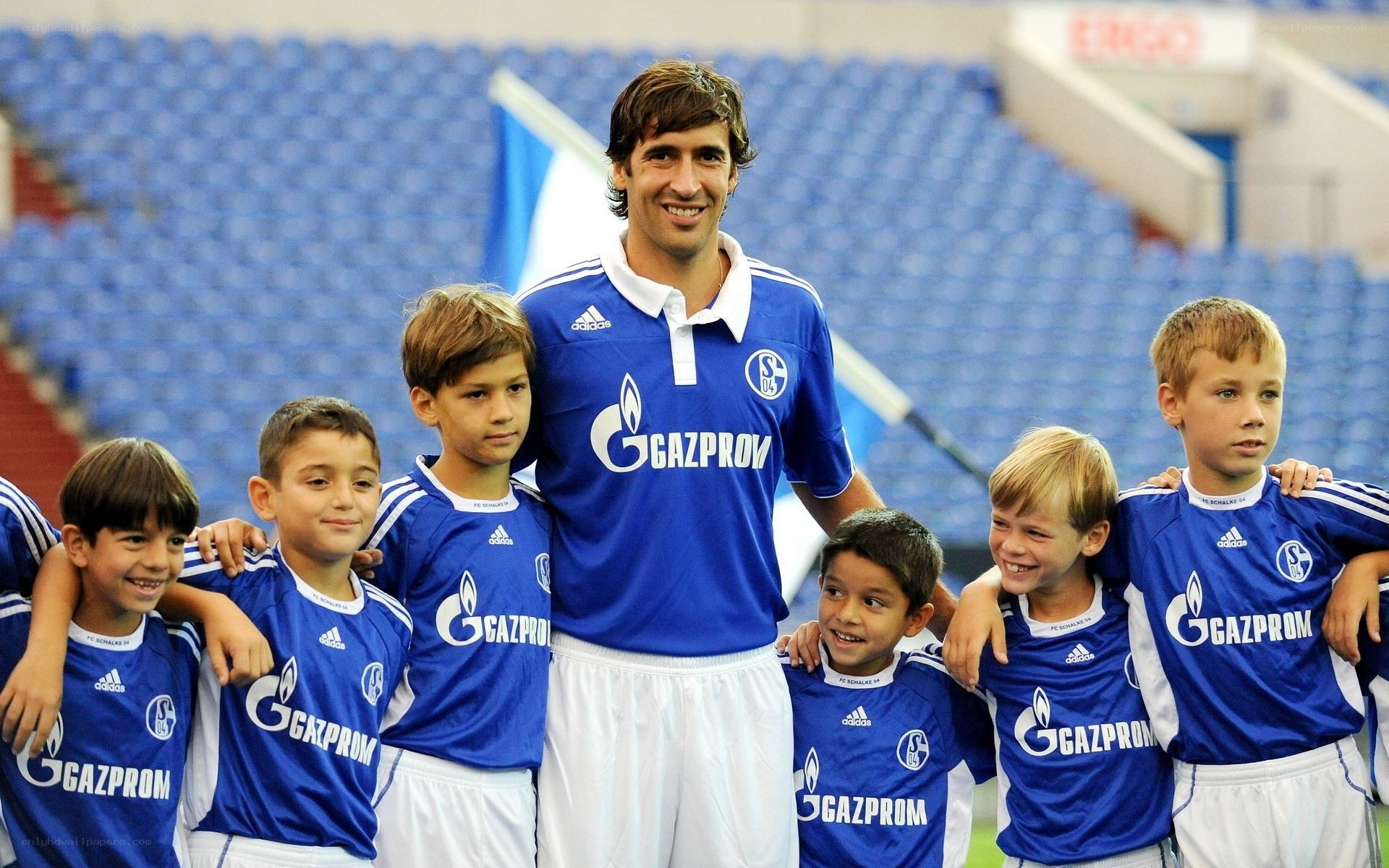 football player with children