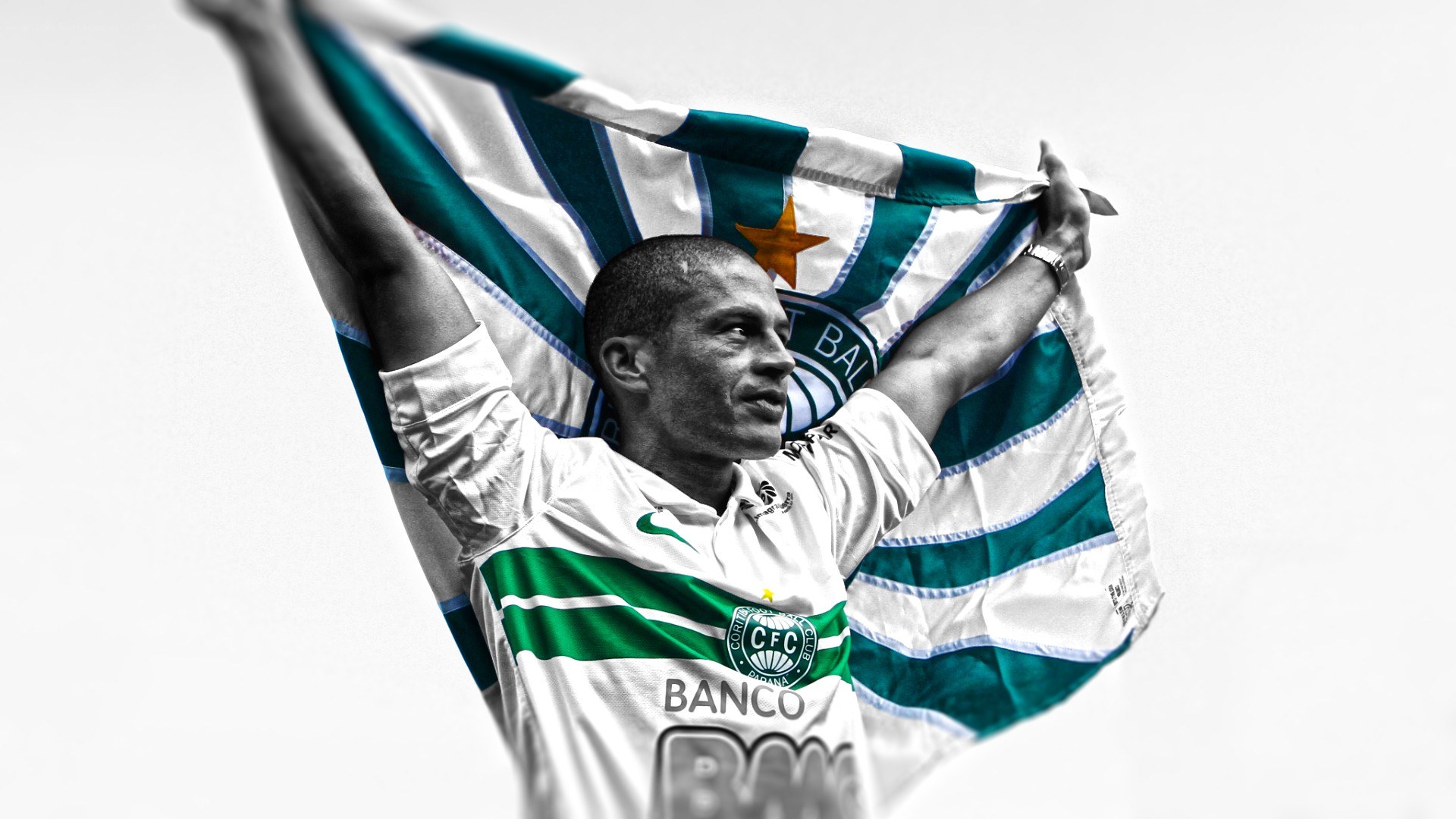 football player with flag