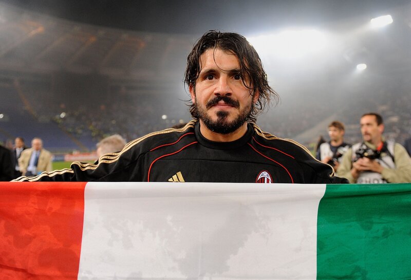 football player with italian flag