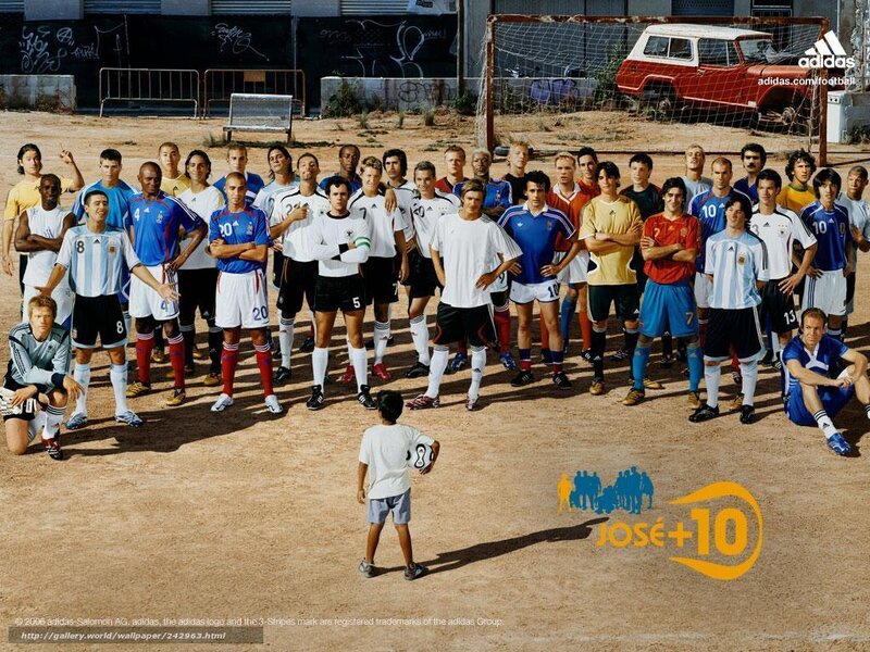 Football players and a child