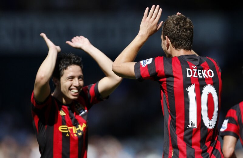 Football players celebrating