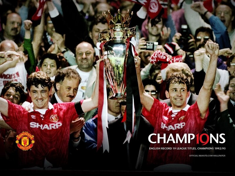 Football Players Celebrating — Red, Celebratory, Photograph, Trophy, Crowd, Fans