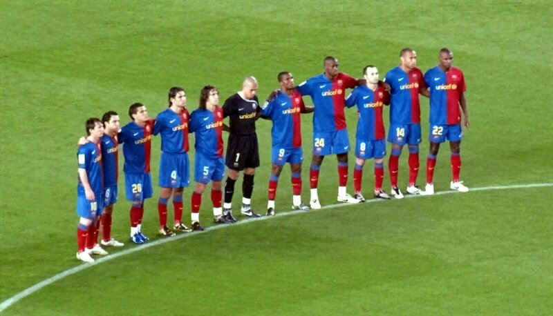 football players in a line