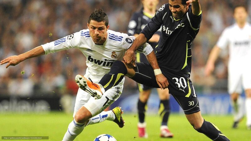 Football players in action