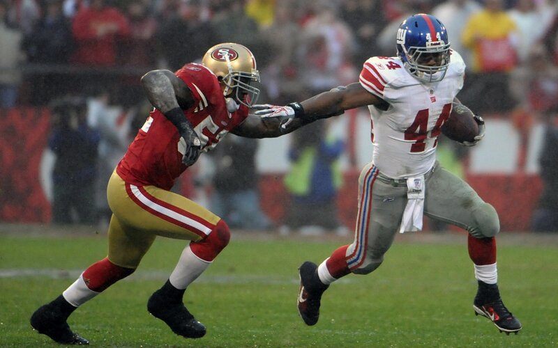 Football players in action