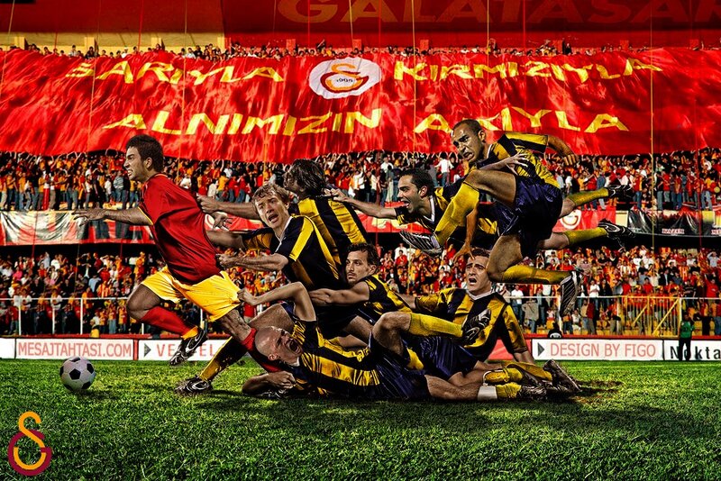 Football players in action