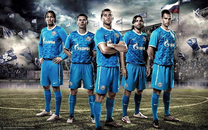 football players in blue uniforms