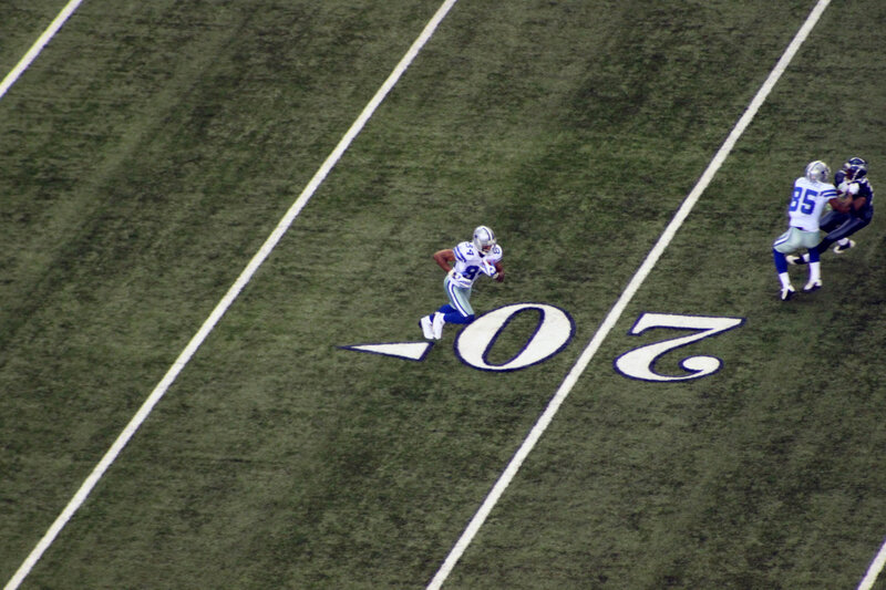 Football players on field