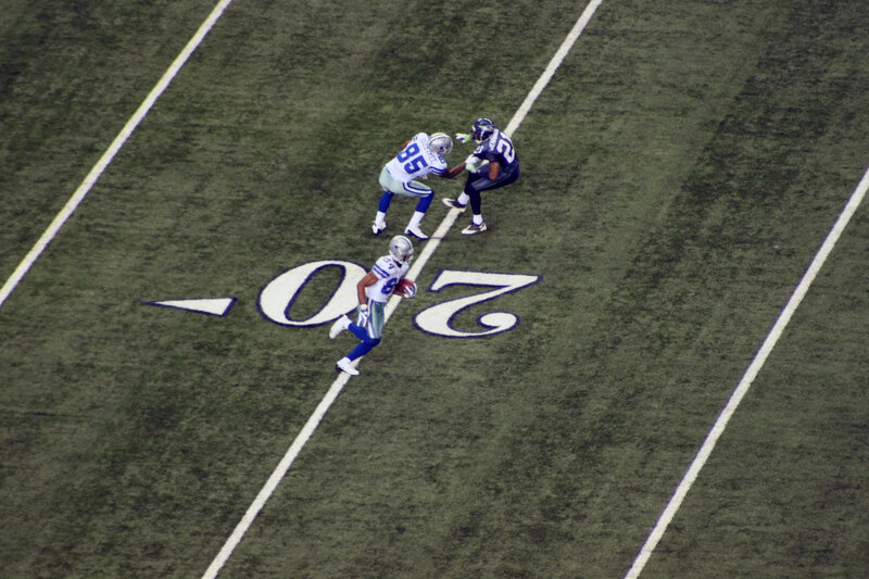 Football players on field