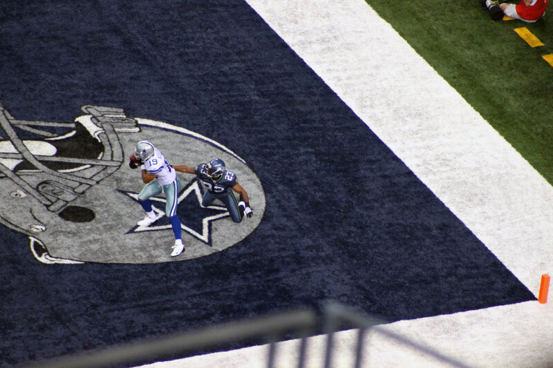 Football players on field