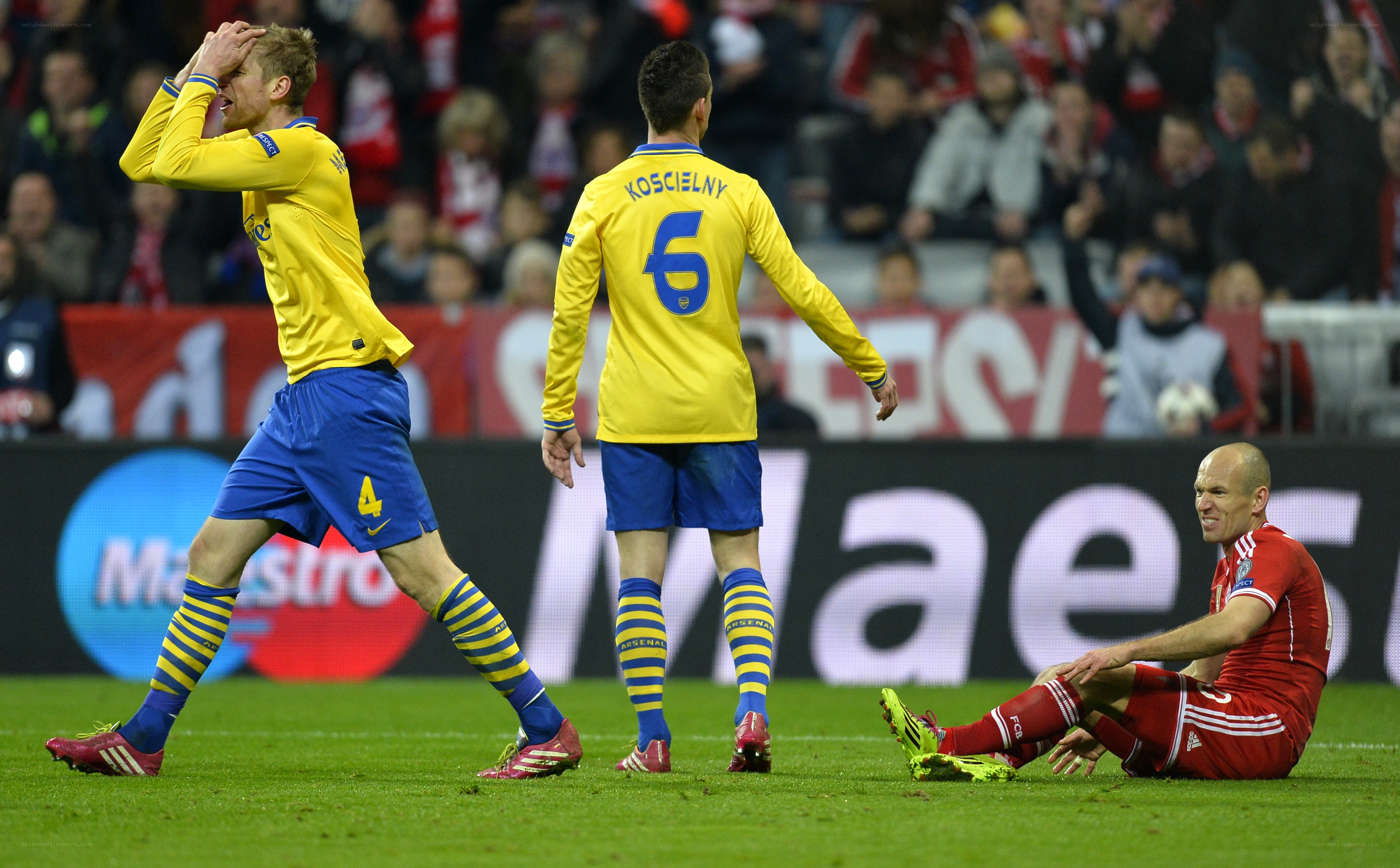 Football players reacting to a goal