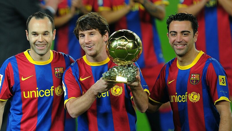 Football players with Ballon d'Or