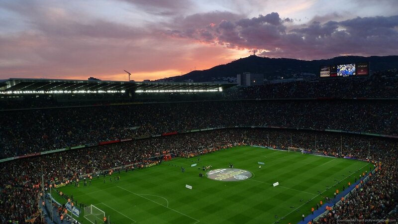 Football Stadium at Dusk — Green