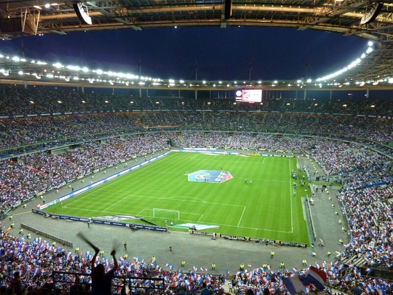 Football stadium at night