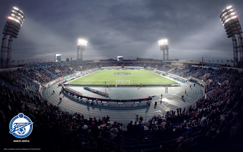 Football Stadium at Night — Blue