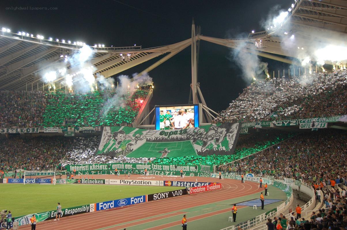 Football stadium at night