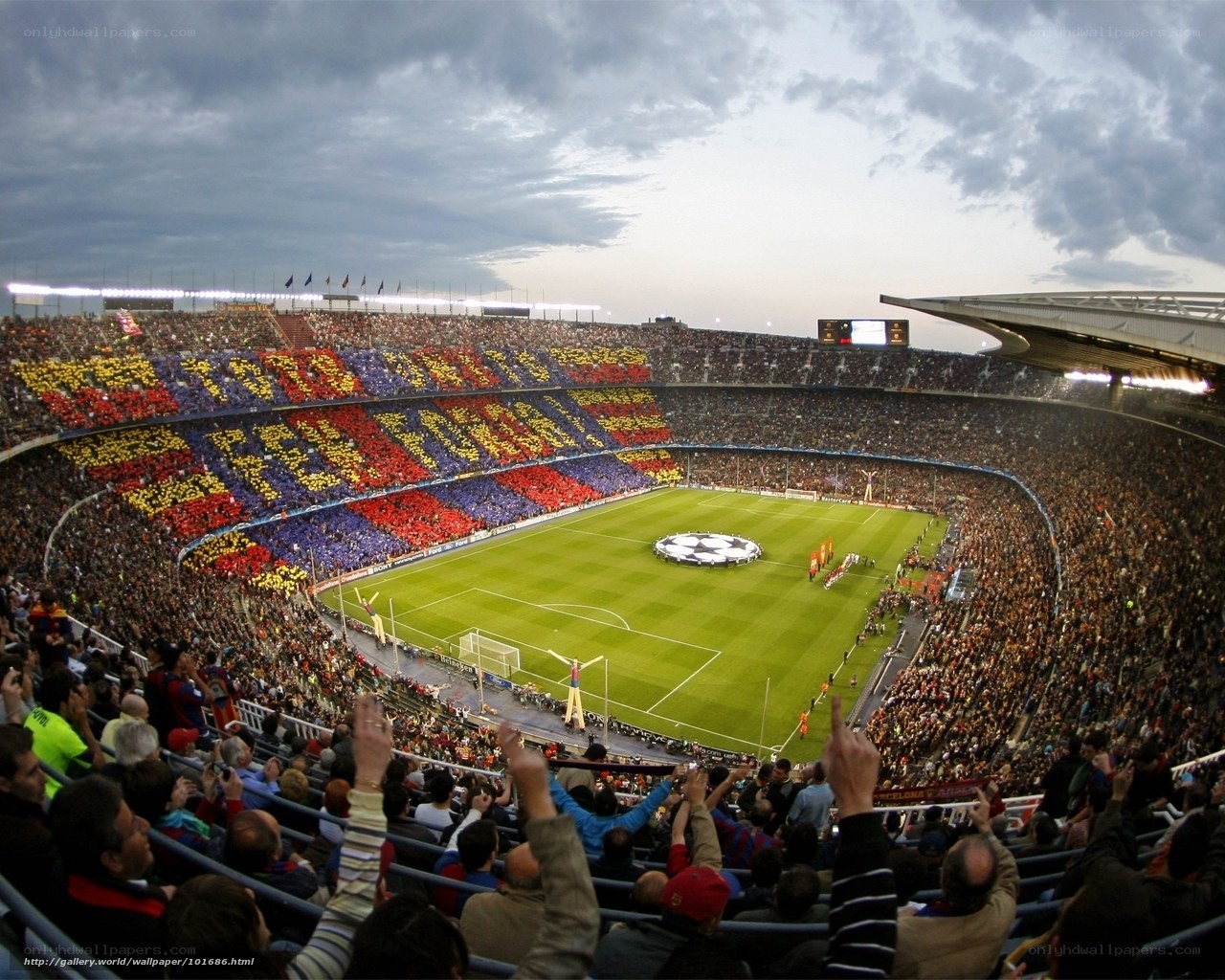 Football stadium crowd display