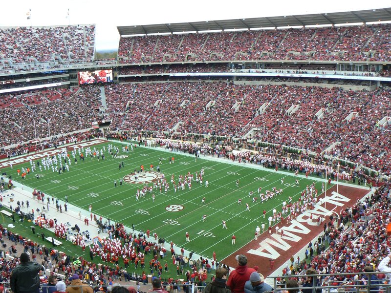 Football Stadium Crowd — Red, Energetic, Afternoon