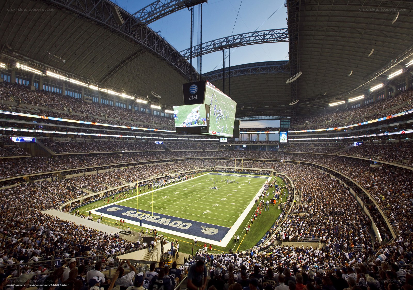 Football stadium with fans