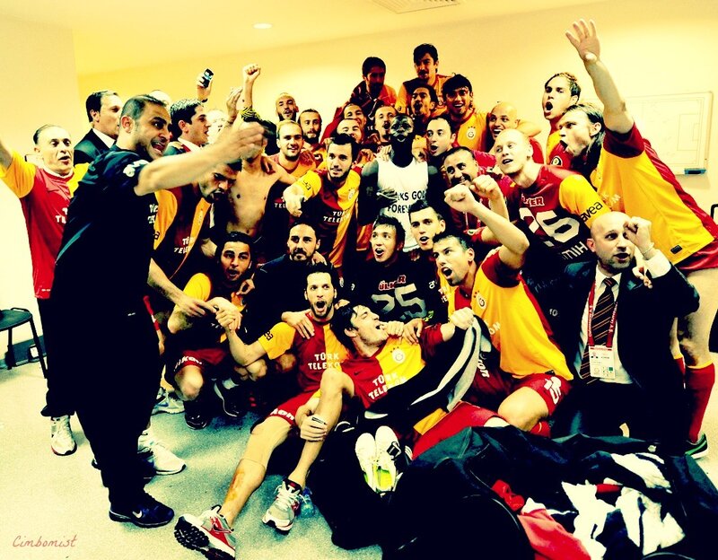 football team celebrating victory