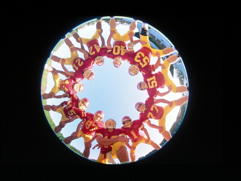 Football team circle huddle