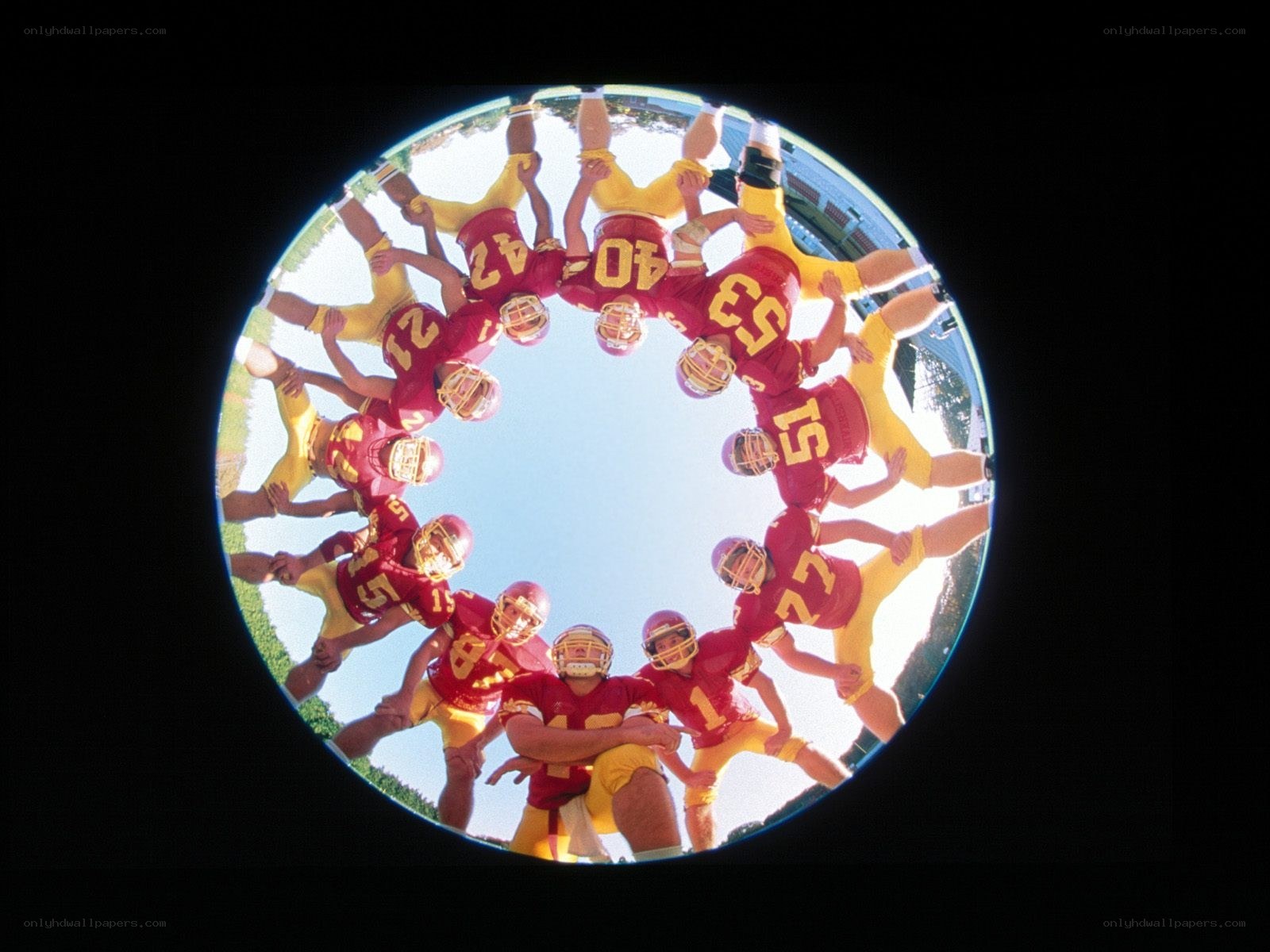 Football team circle huddle