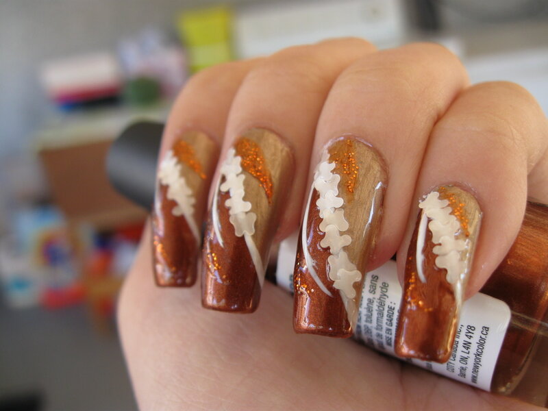 football-themed nail art