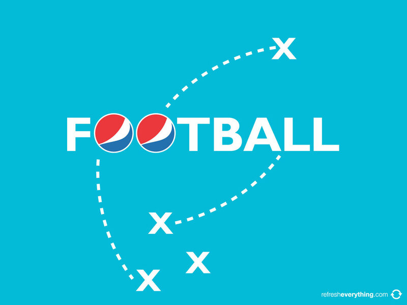 Football with Pepsi Logos