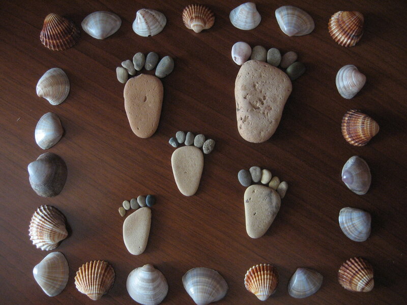 Footprint Art with Shells