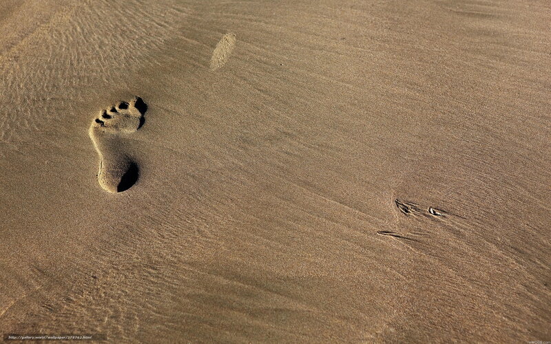 Footprint in Sand — Brown, Serene