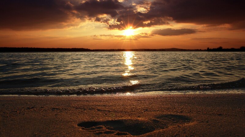 Footprint in Sand — Orange