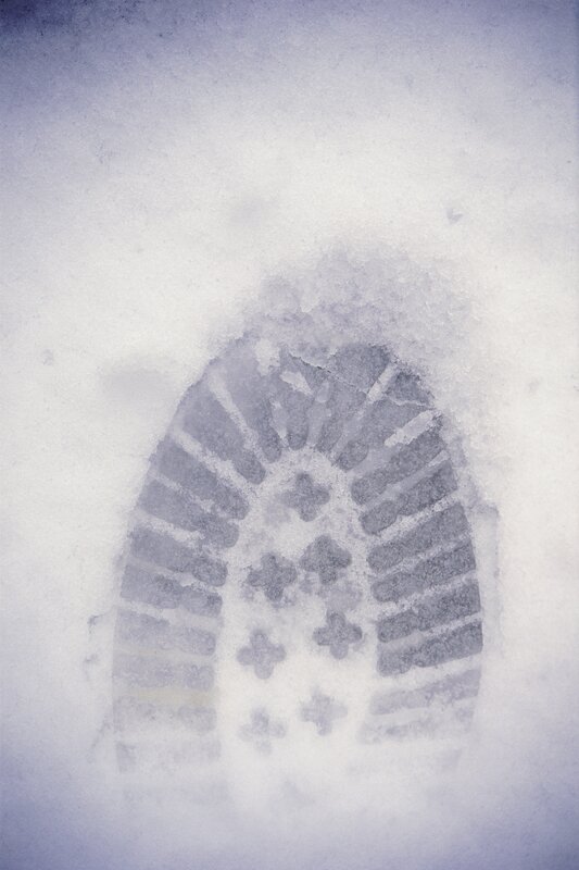footprint in the snow