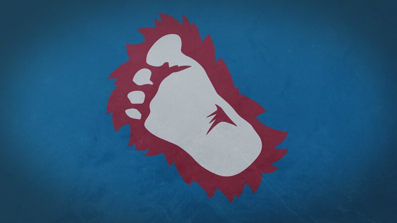 footprint logo on blue