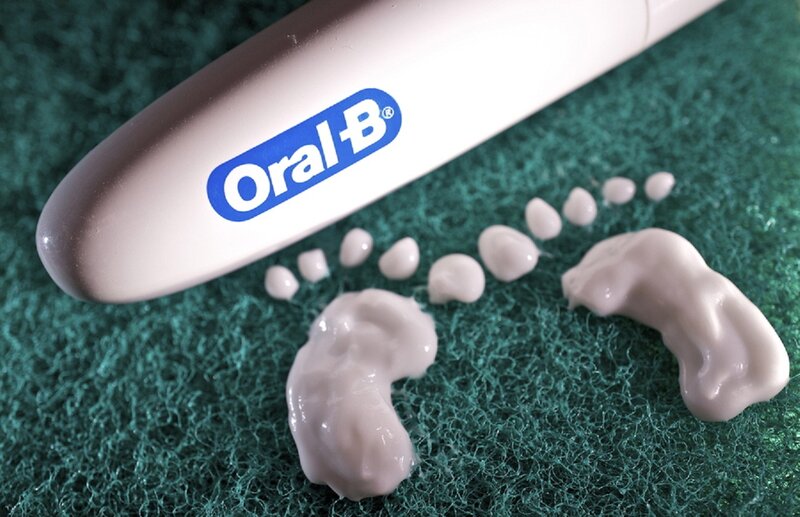 Footprint Made of Toothpaste
