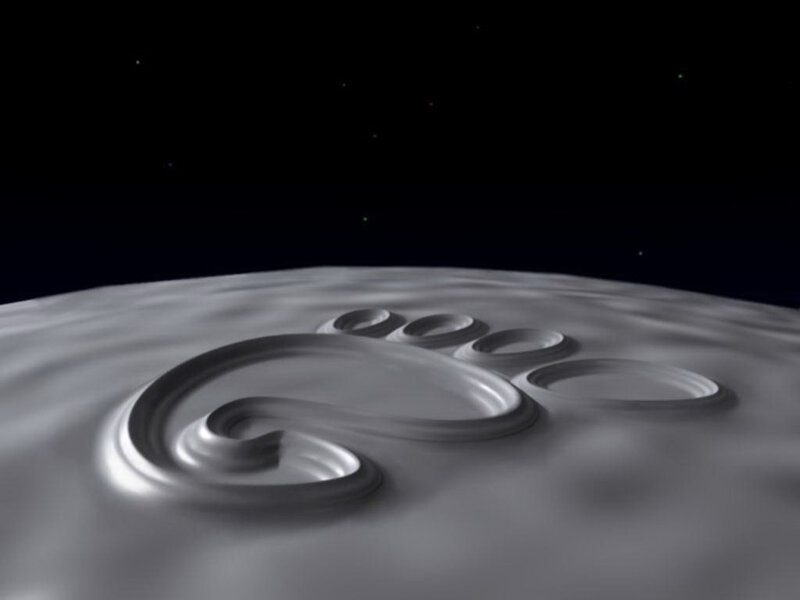 Footprint on a celestial body