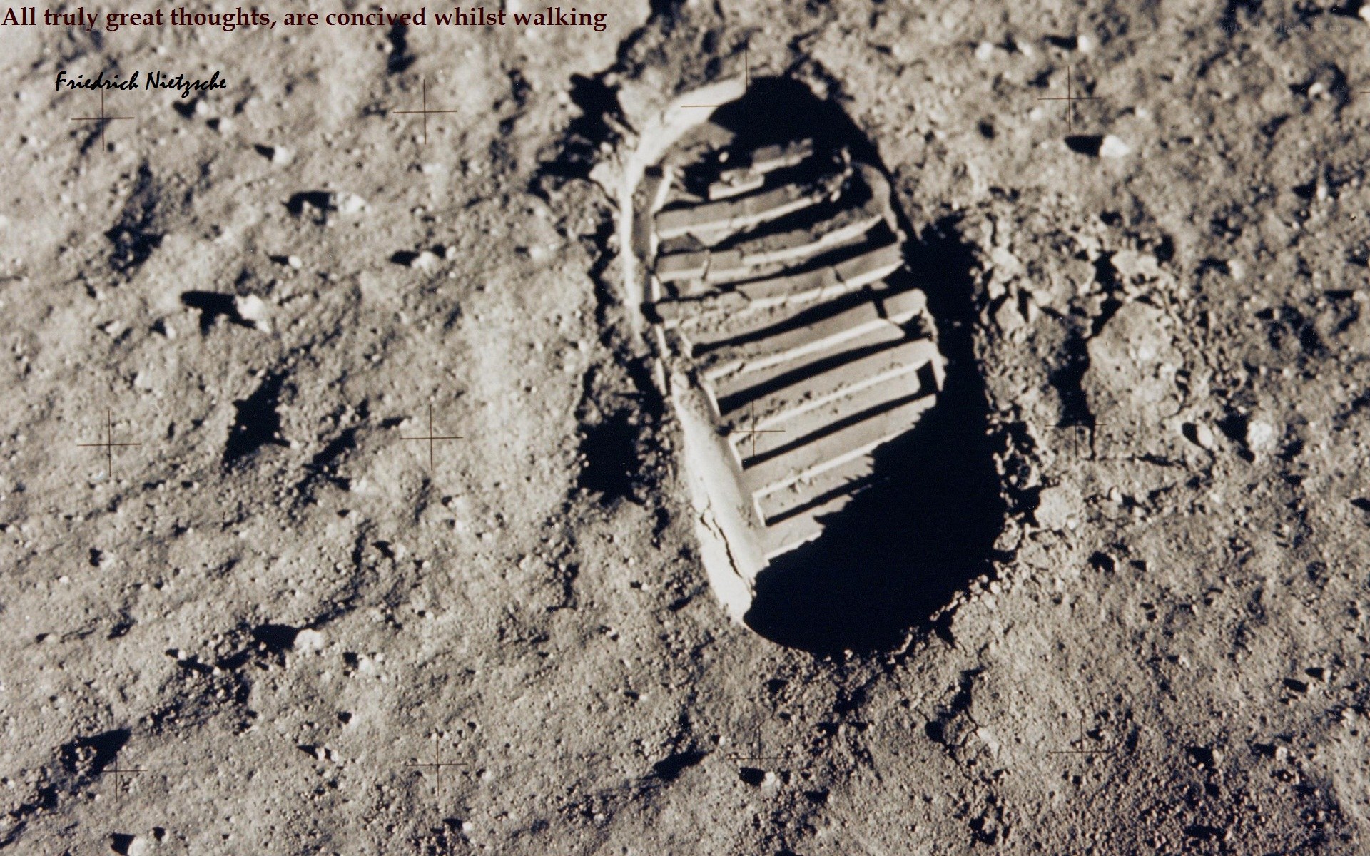 footprint on moon surface