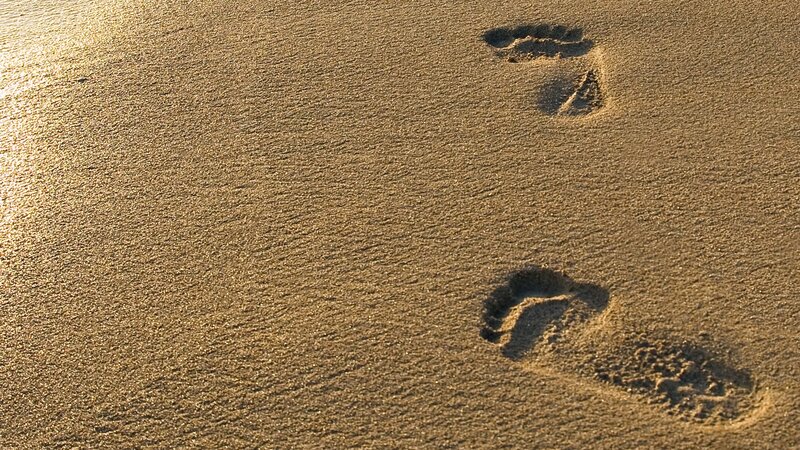 Footprints in Sand — Brown, Serene