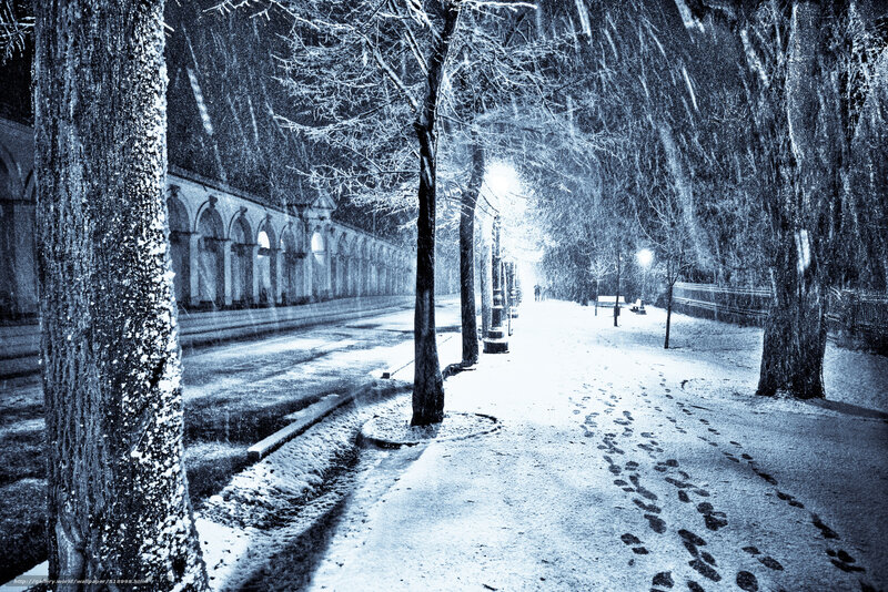 Footprints in Snow — Blue, Cold